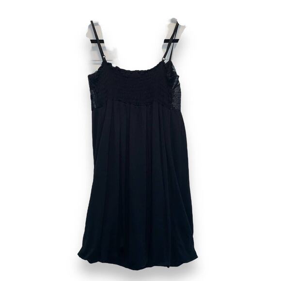 Bebe Vintage Black Sequined Bodice Mini Bubble Hem Dress Medium - Picture 3 of 10